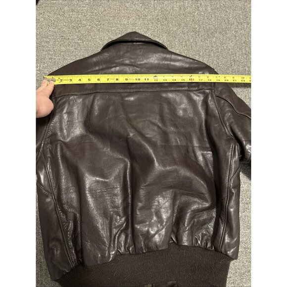 Vintage Schott 674 NYC Flight Bomber Leather Jacket w/ Quilted Lining Size 42 - Picture 9 of 12